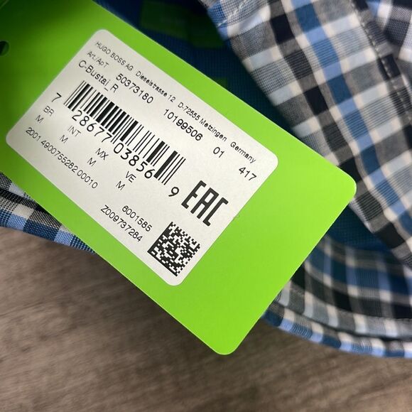 Boss Green C-Bustai Regular-Fit Check Long Sleeve Shirt-NAVY-Medium - Picture 4 of 4